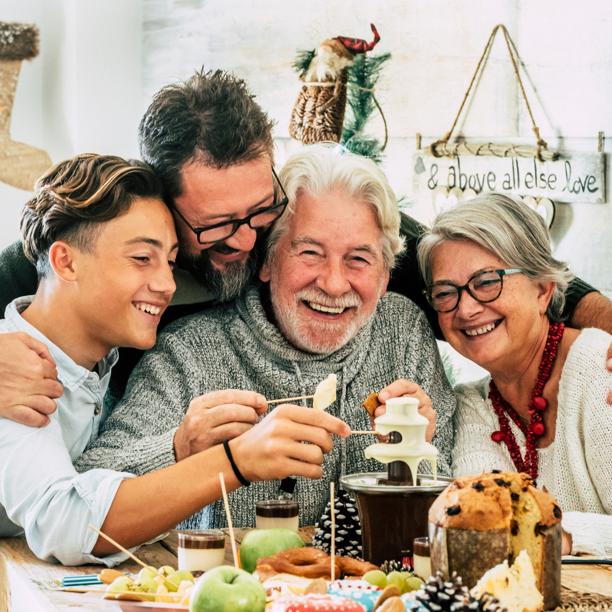 happy family during the holiday season